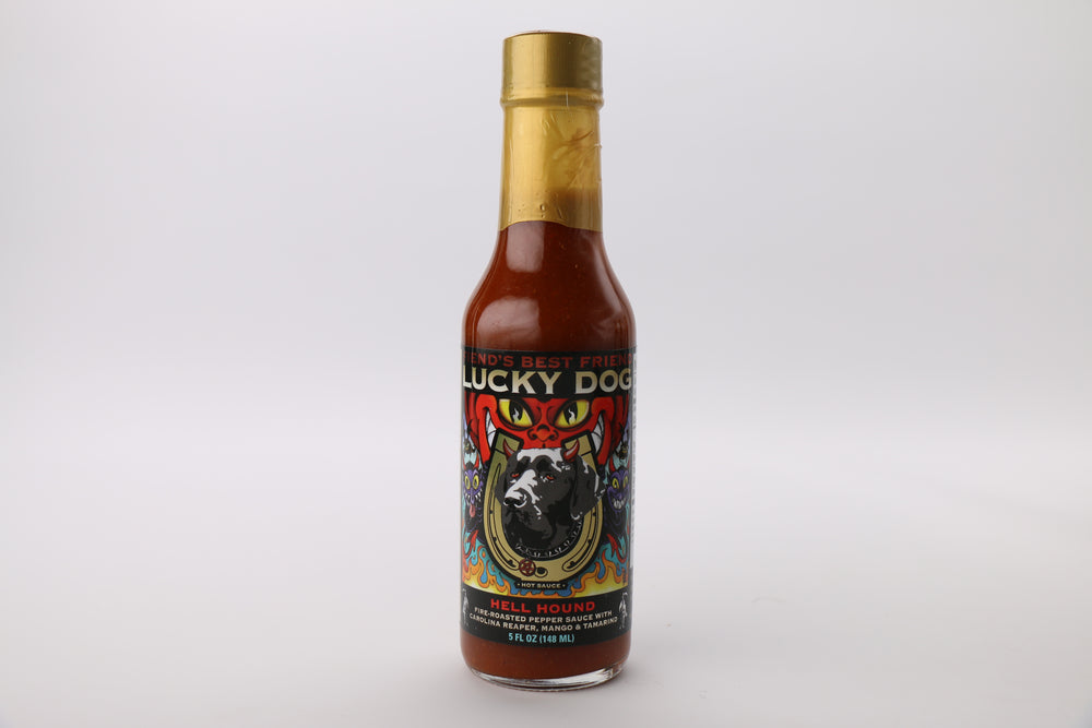 Hell Hound - XXXHot Fire-Roasted Hot Sauce with Carolina Reaper, Mango, Tamarind & Roasted Garlic - 5 oz