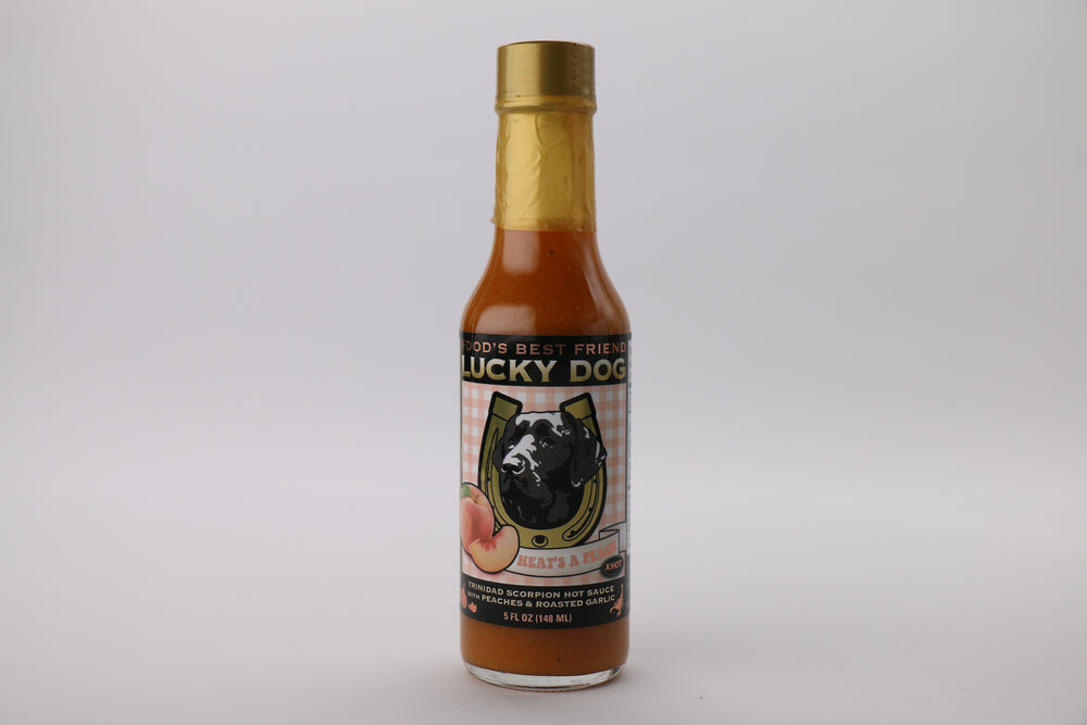 Heat's a Peach --- X-HOT Peach Trinidad Scorpion Sauce with Roasted Garlic - 5 OZ